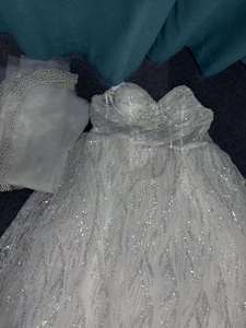 Precio de fábrica 2025 nuevo lujo industria pesada vestido de cuentas clavadas elegante encaje manga larga boda Sexy cuello en V flor modesto - Product Image 4