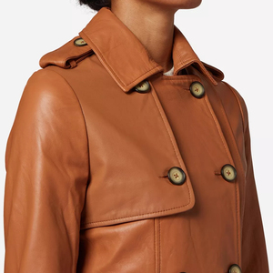Abrigos de Cuero para Mujer, Diseño Moderno y Popular de Invierno, Logotipo Frontal Personalizado, Alta Calidad, para Ropa de Abrigo - Product Image 3