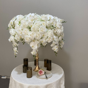 Exquisita Bola de Flores de Orquídea Phalaenopsis Blanca y Rosa, Centro de Mesa para Bodas, Fiestas y Banquetes, Decoración Floral Artificial - Product Image 2