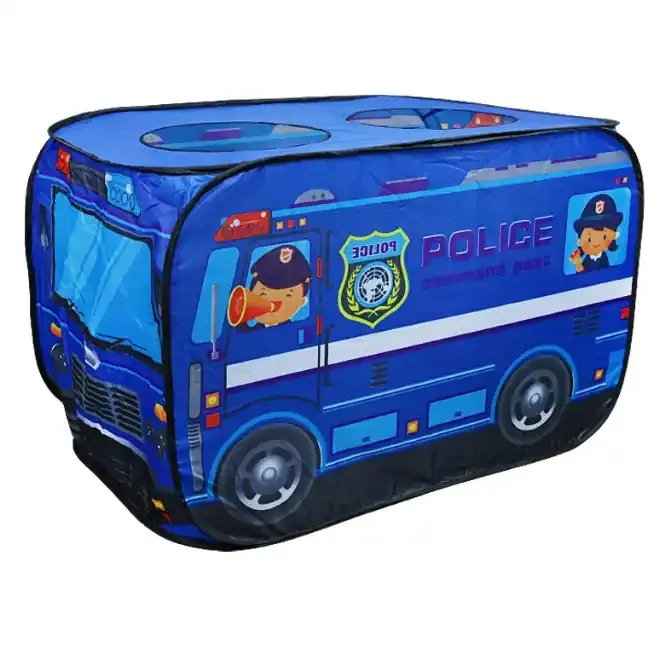 RTS 핫 세일 경찰 트럭 어린이 텐트 놀이 집 실내 및 실외 아기 자동차 테마 작은 집 장난감 텐트