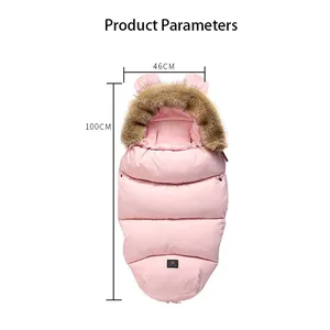 Wholesale Custom Multifunction Waterproof Winter Warm Cotton Newborn Swaddle Wrap Baby Footmuff Stroller Baby Sleeping Bags