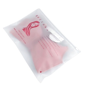 Customized Logo PVC Clothing Packaging zip lock pouch Plastic Zipper Bag For clothes