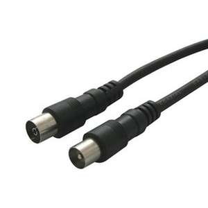 Cable de conexión RG59 de 5 m, color negro, ideal para transmitir señal de video en instalaciones de CCTV y sistemas de - Product Image 1