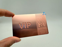 Tarjetas Metálicas de Negocios con Chip NFC, Espejo Dorado Brillante