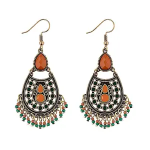 Vintage Indian Ethnic Dangle Drop Earrings Tribal Hoop Earrings For Anniversary Bridal Party Wedding Jewelry Women's accessories