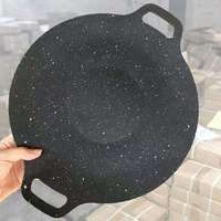 Plaque de cuisson ovale antiadhésive en fonte pour barbecue extérieur, style coréen, pour grillades et rôtissage, en acier au carbone plat