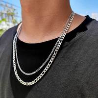 Chaîne en acier inoxydable RQ Wholesale 3-7 mm pour hommes, plaquée or 14 carats et 18 carats, chaîne câble, chaîne franco, chaîne figaro, chaîne corde