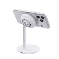 Support de charge Qi2 25W en forme de tour avec anneau lumineux LED – Station de charge sans fil rapide pour téléphone et écouteurs avec plateau de charge texturé pour iPhone 17