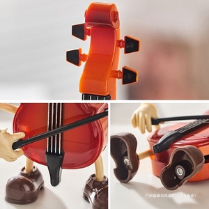 Caja de música creativa con diseño de violín y guitarra, adorno decorativo para el hogar, decoración de escritorio, regalo para niños, estilo contemporáneo de plástico - Product Image 4