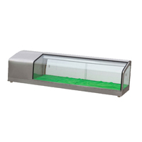 Équipement de restauration commerciale, vitrine réfrigérée à sushi de comptoir de grande capacité 55L 75L 100L avec protection anti-éclaboussures en verre