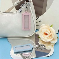 Porte-clés personnalisé en cuir PU multicolore anti-perte avec étiquette nominative, pendentif portable et durable, idéal comme cadeau décoratif pour étudiants et adultes