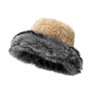 Sombrero de Pescador de Felpa Cálido y Peludo para Mujer, para Otoño e Invierno, Grueso, a Prueba de Frío, de Moda para Exteriores, con Ala Ancha - Product Image 5