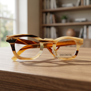 Montura de Gafas Ópticas Cuadradas con Estampado Animal, Ligeras, Unisex, Azul/Dorado, para Uso Diario, Adultos, ShaizDigital - Product Image 2