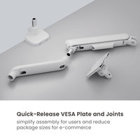 LDT118-C024UC 17-35 pouces 11 kg Bras de moniteur double réglable pour deux écrans, support VESA pour deux écrans, support de moniteur double pour bureau