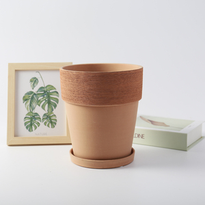 Pot en céramique rouge moderne fait à la main pour plante d'intérieur plateau respirant avec terre cuite <span class=keywords><strong>de</strong></span> style pastoral pour fleurs - Product Image 3
