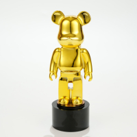 Trophée Ours Violent Créatif et Tendance, Excellent Souvenir Personnalisé en Résine pour Champion d'Équipe, Matériau Cristal