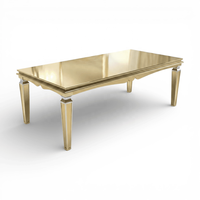 Nouvelle table de buffet rectangulaire de luxe en verre et acier inoxydable pour hôtels, mariages et événements professionnels