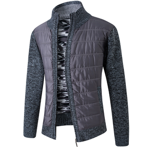 <strong>Men's</strong> Stand-Up Collar <strong>Velvet</strong> Knitwear Coat Hot Selling Winter Sweater Zipper Autumn Outer Wear Custom Wholesale Loose Fit - Product Image 4