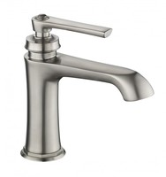 Robinet mitigeur moderne en acier inoxydable à poignée unique pour lavabo de salle de bain, finition nickel brossé