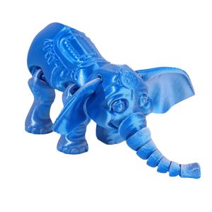 Figurine d'éléphant africain imprimée en 3D avec articulations mobiles, modèle créatif, jouet de collection, ornement artisanal, nouveauté transfrontalière 1:1 - Product Image 5