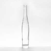 Bouteille en verre personnalisée de 750 ml pour spiritueux, vide, 500 ml, 700 ml, pour vodka, gin, liqueur, vente chaude, bouteille carrée en verre pour whisky avec bouchon