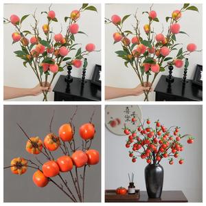 Collection de <span class=keywords><strong>fleurs</strong></span> artificielles en mousse pour le Nouvel An 2026, fruits rouges, <span class=keywords><strong>arbre</strong></span> à argent doré, ornements de fruits, seau à câlins - Product Image 2