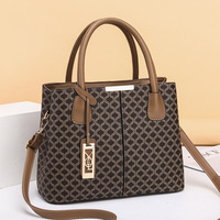 Nouveau sac à main européen américain rétro imprimé pour femmes grande capacité sac à bandoulière unique fermeture éclair en cuir Polyester