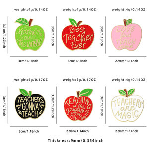 Pins en émail personnalisés en gros, badges en métal en forme <span class=keywords><strong>de</strong></span> fruits, broches pour chapeaux avec lettres, cadeaux pour la Journée des enseignants - Fabrication OEM/ODM en usine - Product Image 2