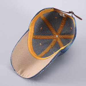 उच्च गुणवत्ता वाले कस्टम 6-पैनल बेसबॉल कैप हाथ कढ़ाई डोबी पैटर्न डॉट आर्यल और तेंदुए को धोया - Product Image 5