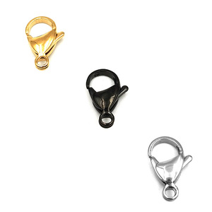 Lot de 10 fermoirs mousquetons en acier inoxydable doré et argenté pour bijoux, accessoires de fabrication de bracelets et colliers DIY - Product Image 2