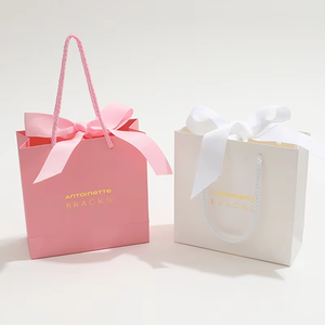 Eco-friendly Customizable Logo Printed Craft Paperboard Handbag for Cosmetics Lipstick Gift Bag Packaging Cardboard Jewelry Use - Product Image 2