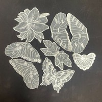 Bordir renda poliester larut air buatan tangan, organza bunga, kerah kecil, bros, kain tempel, DIY, fashion keren wanita