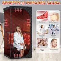 Tente de sauna infrarouge portable, détoxification, relaxation, thérapie par lumière rouge, chaise pliante, 9 niveaux de hauteur, sauna sec de 5,9 pieds