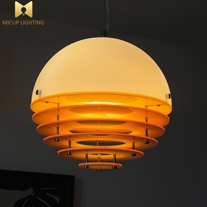Resina redonda puesta de sol naranja ambiente candelabro sala de estar estudio estilo étnico Hotel luz cálida Retro restaurante Café - Product Image 2