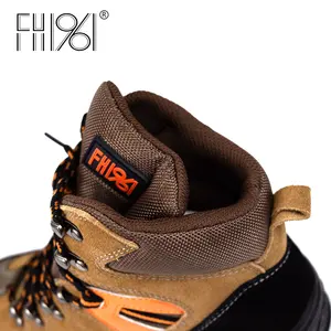 FH1961 Botas de trabajo personalizadas Zapatos DE SEGURIDAD antigolpes con punta de acero Zapatos de seguridad de gamuza amarilla y negra con precios de fábrica