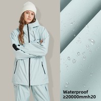 Combinaison de ski unisexe 3L pour femme, en tissu Oxford, microfibre, imperméable, respirante, coupe-vent, durable, veste chaude, pantalon résistant au froid