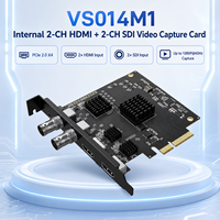 Tarjeta Capturadora de Video PCIe 2.0 X4 Interna 2CH HDMI + 2CH SDI 4K*60Hz HDMI 1080P SDI YUY2 para Windows Mac Linux