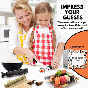 Bazooka — <span class=keywords><strong>Kit</strong></span> manuel antiadhésif <span class=keywords><strong>Pour</strong></span> préparation de <span class=keywords><strong>Sushi</strong></span>, matériel en plastique, <span class=keywords><strong>Kit</strong></span> <span class=keywords><strong>Pour</strong></span> fabriquer des sushis, rouge, matériel de cuisine, 11 pièces - Product Image 2