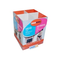 Présentoir carré pliable personnalisé en carton ondulé écologique avec plusieurs séparateurs pour le commerce de détail (culottes)