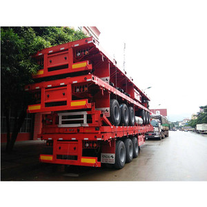 2 Trục 3 Trục 20ft 40ft Phẳng Sàn Phẳng Trailer Song Song Giường Phẳng Semitrailer Với Container Khóa Giá - Product Image 6