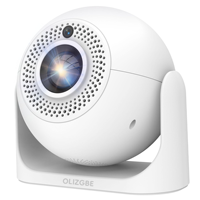 Projecteur LED Portable 1280x720P, Mise au Point Automatique Intelligente, WiFi 2.4G/5G, Android 13, Haut-parleurs Intégrés, Design Sphérique Compact pour Chambre à Coucher