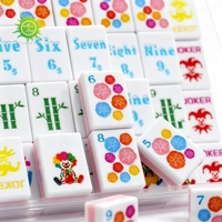 Tuiles de mahjong personnalisées en dessin animé, jeu de mahjong en acrylique pour 4 joueurs, pour Singapour, États-Unis, Japon, Malaisie, Taïwan