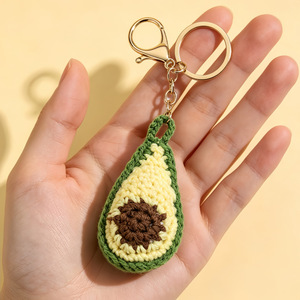 Amigurumi Crochet Fruit Keychain Handmade Knitting <b>Key</b> <b>Ring</b> <b>Cute</b> Fruit Bag Pendant Crocheted Charms Grape Lemon Lychee <b>Key</b> Chain - Product Image 4