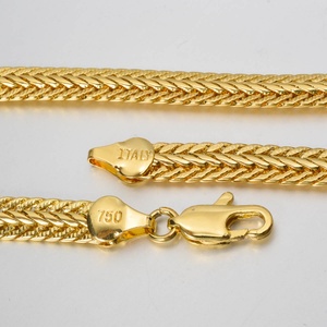 Collar de Cadena de Eslabones Chapado en Oro de 14K de Latón Moderno y a la Moda para Unisex, Aniversario - Product Image 5