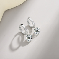 Boucles d'oreilles pendantes en argent sterling 925 avec moissanite ronde taille brillant 2 carats pour femme, boucles d'oreilles à breloques en moissanite et diamant
