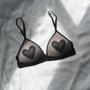 Soutien-gorge push-up style gothique, fin, sans armatures, sexy, en dentelle brodée, motif triangle rouge Année de <span class=keywords><strong>Naissance</strong></span>, pour femme, en nylon et polyester - Product Image 1