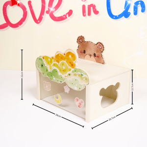 Escondite para Hámster de Madera Maciza Ecológico de Diseño Original, Impreso por Ambos Lados, con Múltiples Niveles - Product Image 3