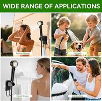 Douche de camping portable nouvelle génération, 6000 mAh rechargeable, étanche IPX8, pression améliorée, 5 modes de pulvérisation, pompe de pulvérisation pour la tête de douche