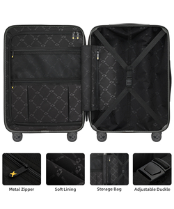 Prêt à expédier <span class=keywords><strong>valise</strong></span> cabine à la mode argent bagages à main ensembles TSA serrures Spinner <span class=keywords><strong>valise</strong></span> 20 pouces - Product Image 5