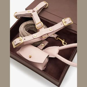 Personalizado de lujo de buena calidad <span class=keywords><strong>PU</strong></span> cuero arnés Correa monedero conjuntos caminar perro accesorio - Product Image 3